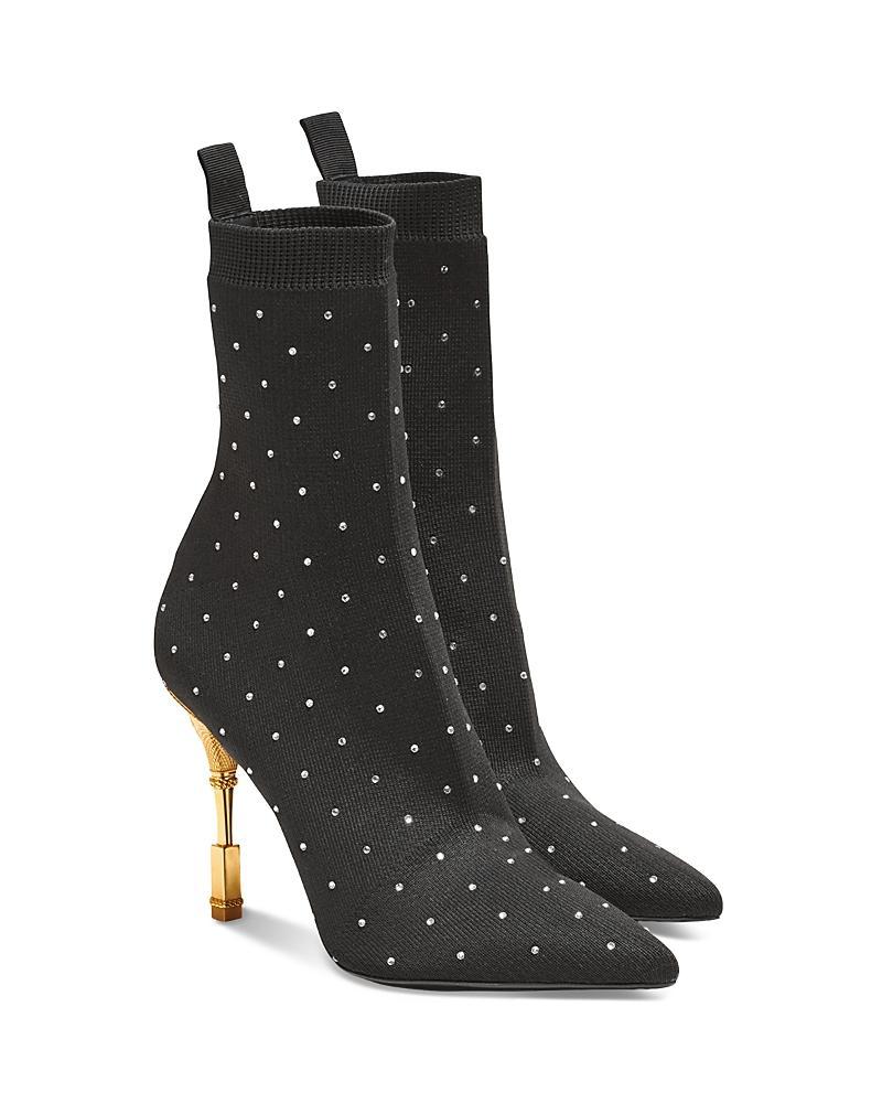 Balmain Womens Studded Pointed Toe Pull On High Heel Boots Product Image