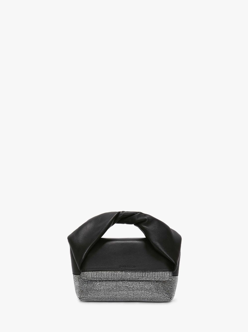 MEDIUM TWISTER - LEATHER TOP HANDLE BAG WITH CRYSTALS in black | JW Anderson US  Product Image