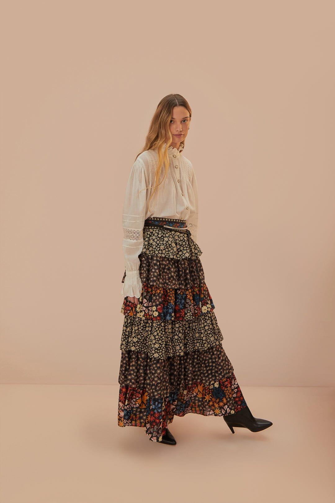 Black Jujus Garden Midi Skirt product image