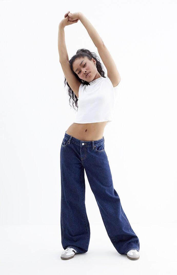 Women's Eco Dark Indigo Low Rise Baggy Jeans Product Image