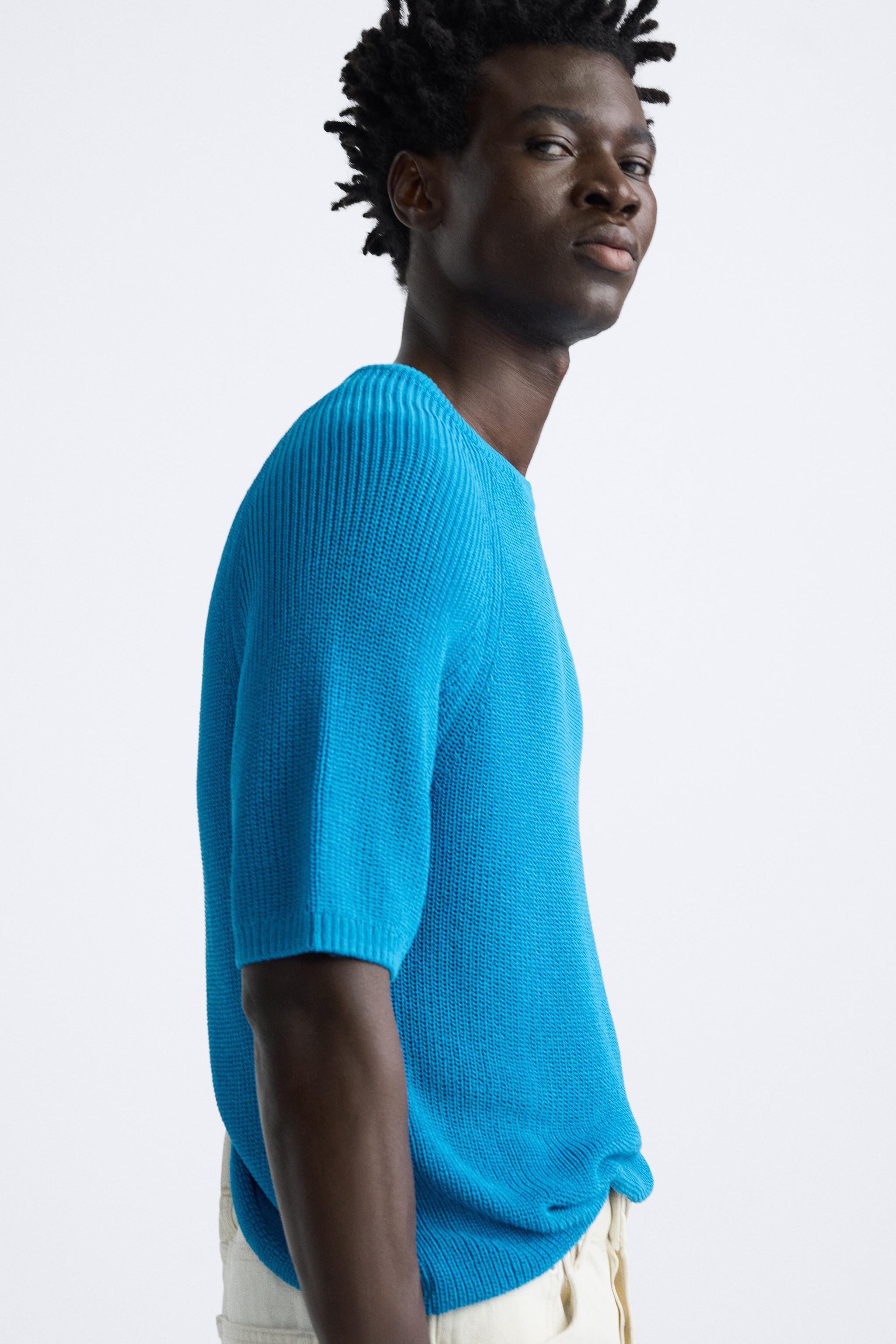 CROPPED FIT KNIT T-SHIRT Product Image