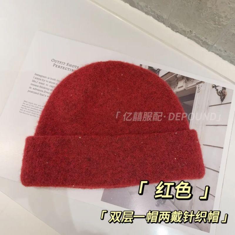 Plain Knit Beanie Product Image