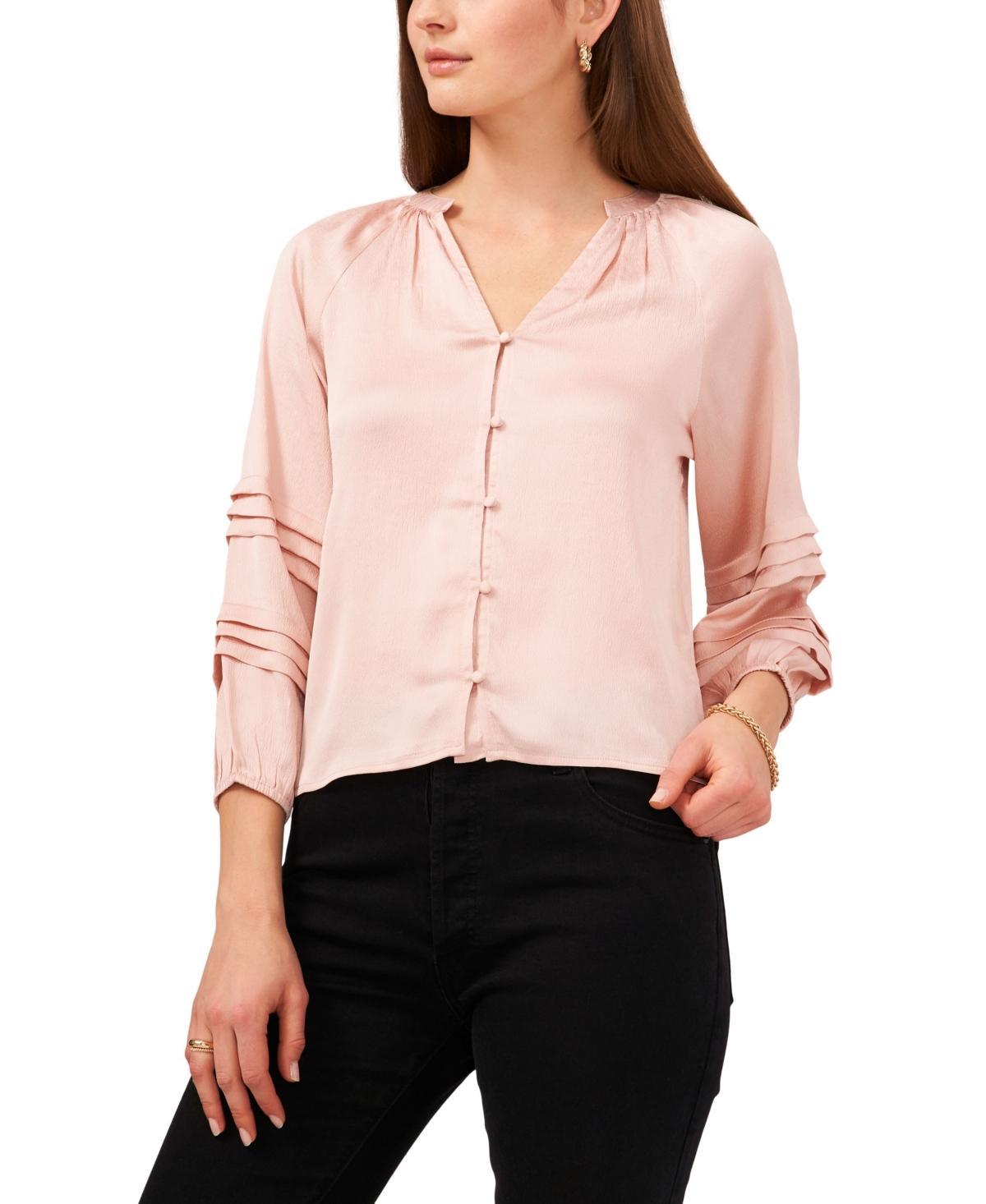 1.STATE Pintuck Sleeve Satin Blouse Product Image