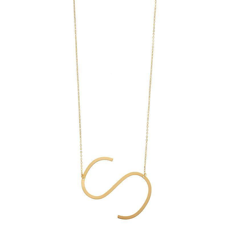 14K Gold Initial Necklace, Womens Yellow Product Image