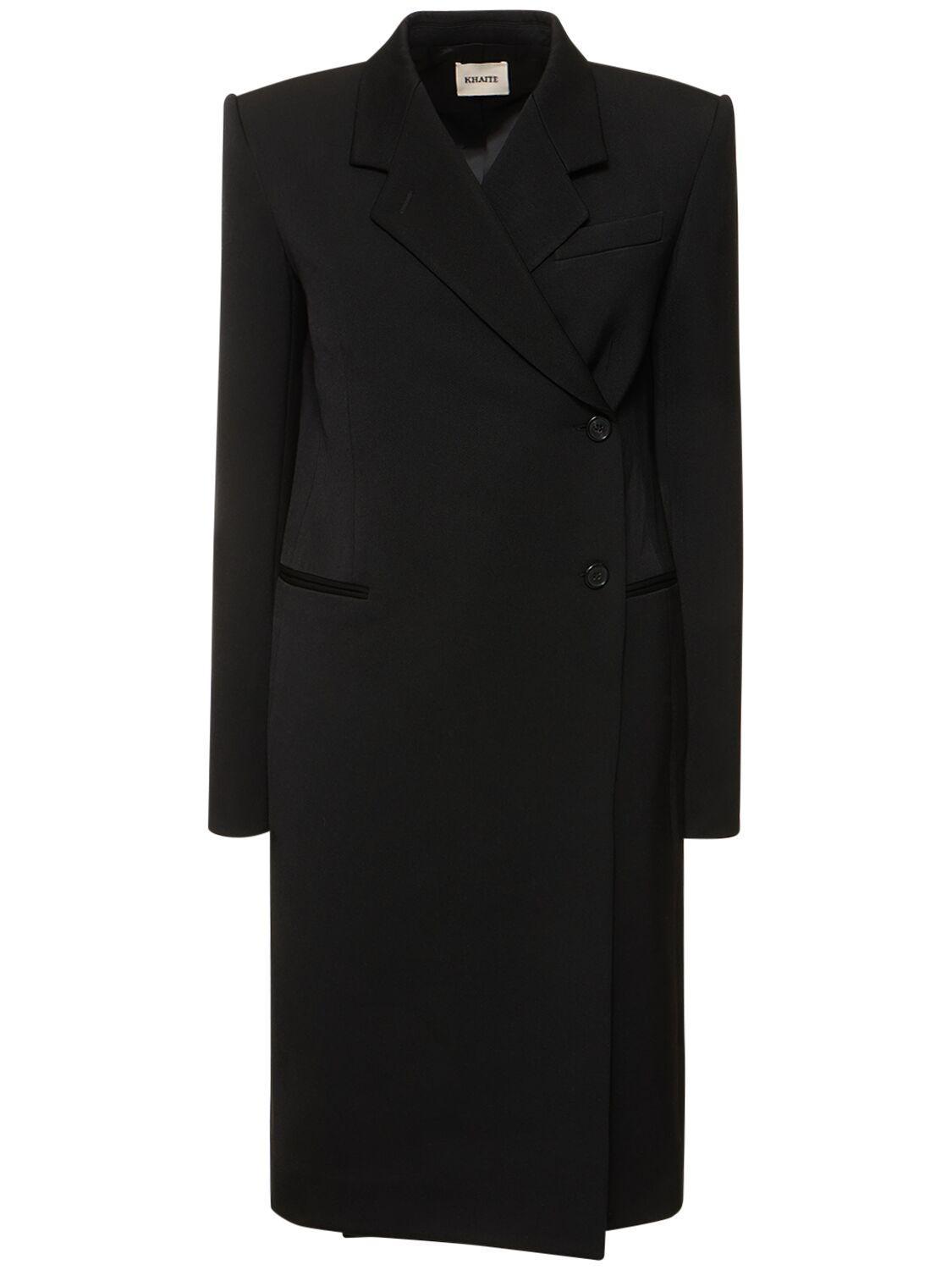 Kento Wool Blend Long Coat In Black Product Image