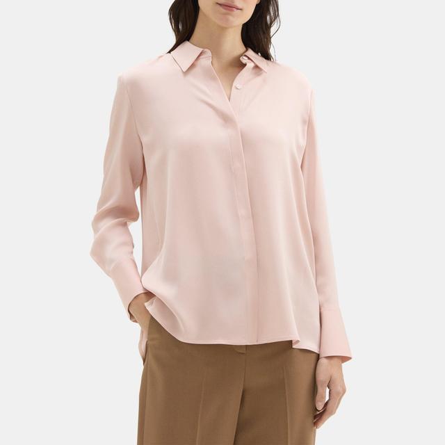 Silk Georgette Relaxed Shirt | Theory Outlet Product Image