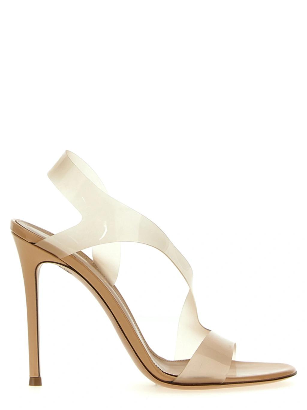 GIANVITO ROSSI Gold Metropolis Heeled Sandals In Beige Product Image