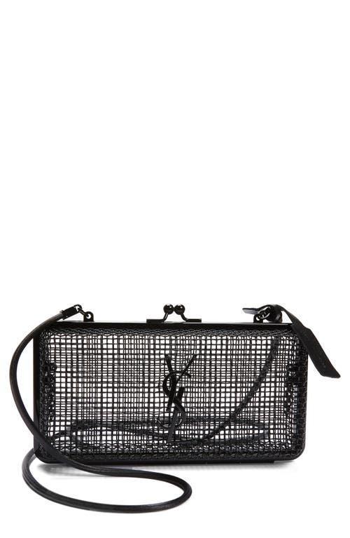 SAINT LAURENT Cage Clutch In Nero/nero Product Image