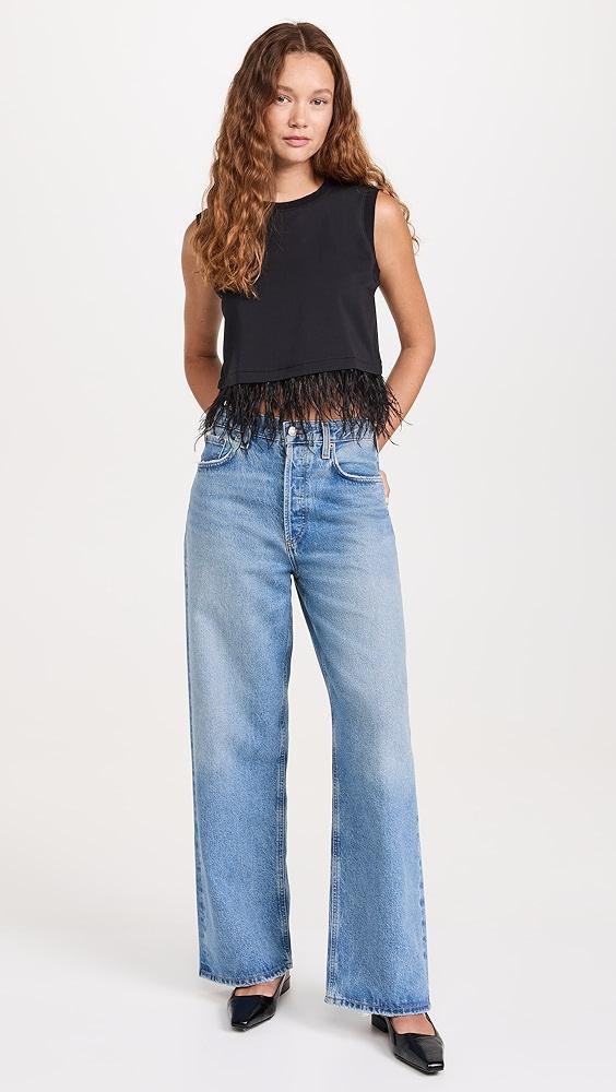 Cinq à Sept Cropped Feather Tee | Shopbop Product Image