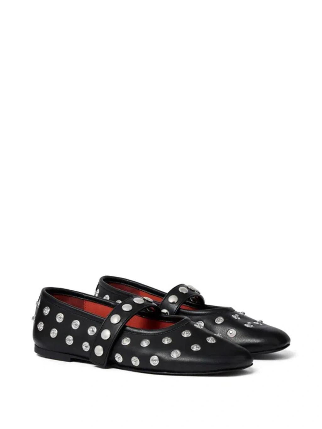 Stud-embellished Ballerinas In Black product image