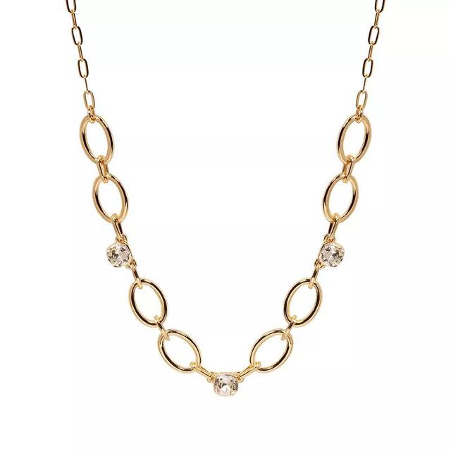 LC Lauren Conrad Gold Tone Open Link Chain Stone Necklace, Womens Product Image