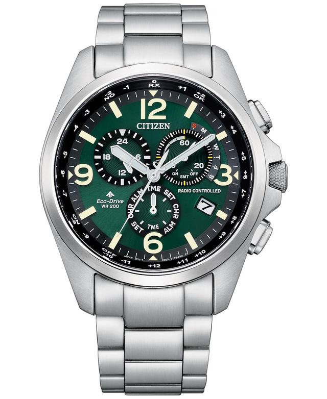 Citizen Eco-Drive Mens Chronograph Promaster Land Stainless Steel Bracelet Watch 45mm Product Image