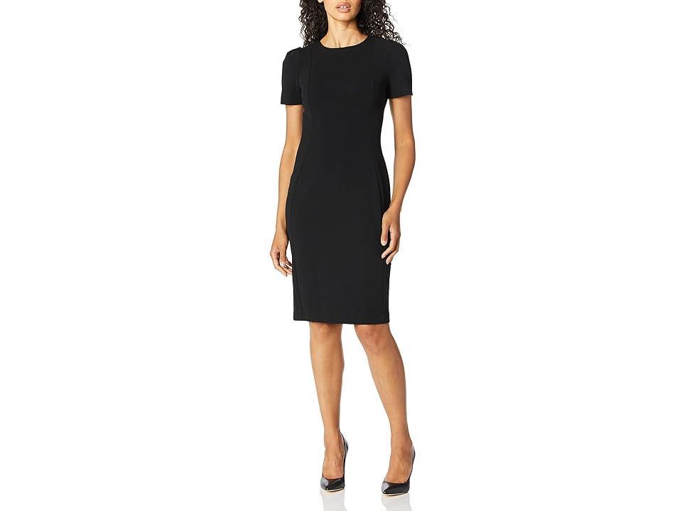 Calvin Klein Seamed Scuba Crepe Sheath Dress Product Image