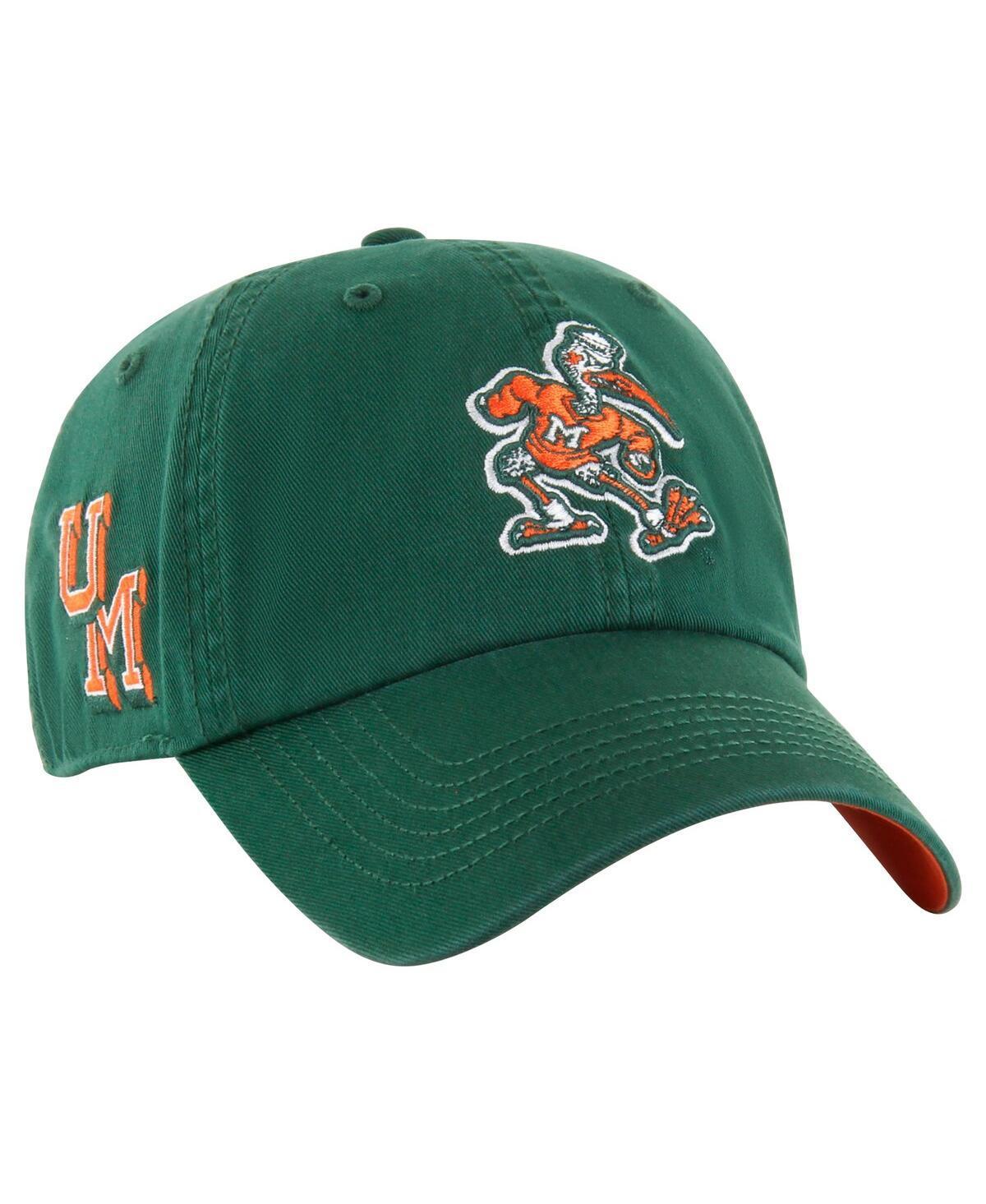 47 Brand Mens Green Miami Hurricanes Vintage Sure Shot Franchise Fitted Hat Product Image