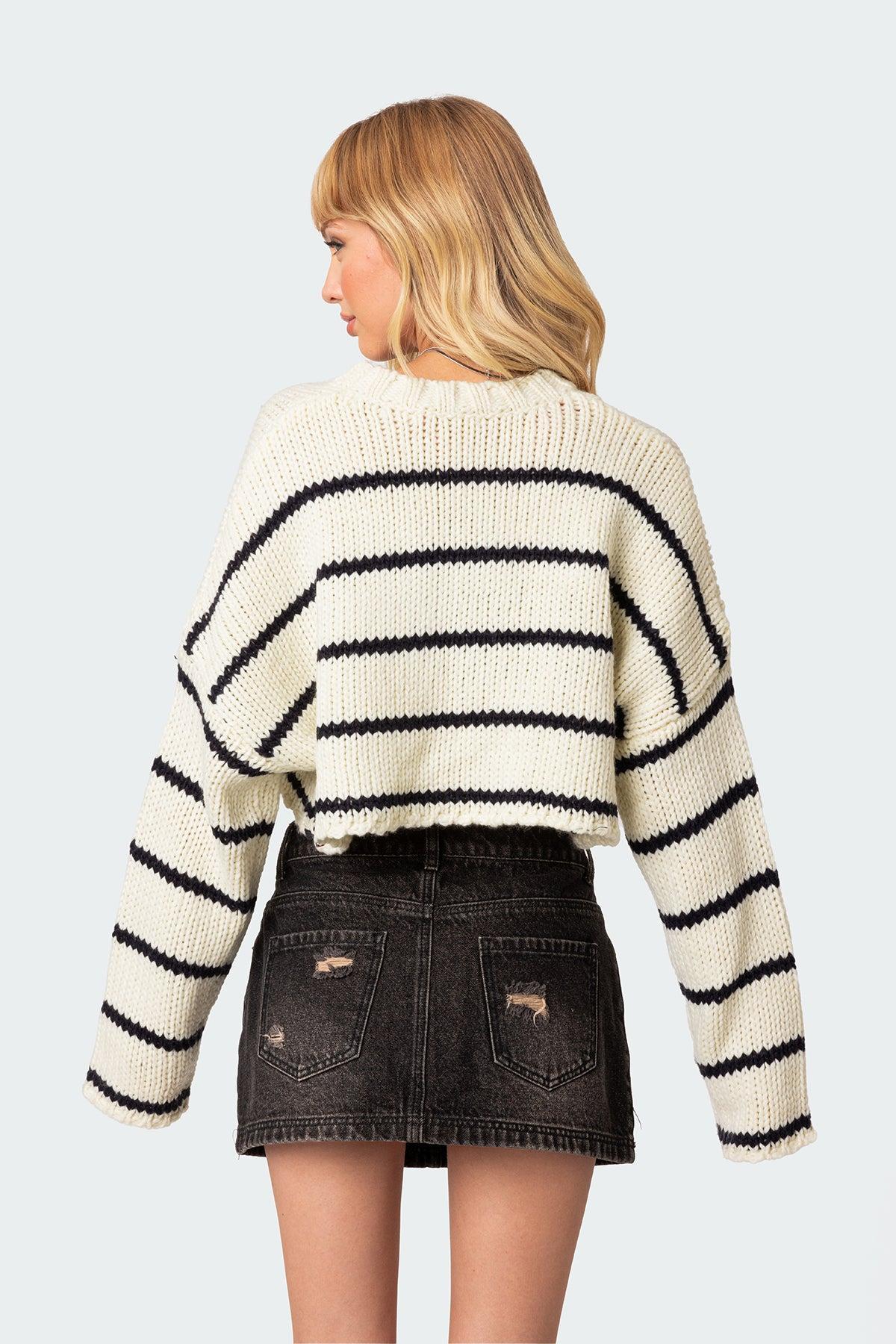 Sister Striped Cropped Sweater Product Image