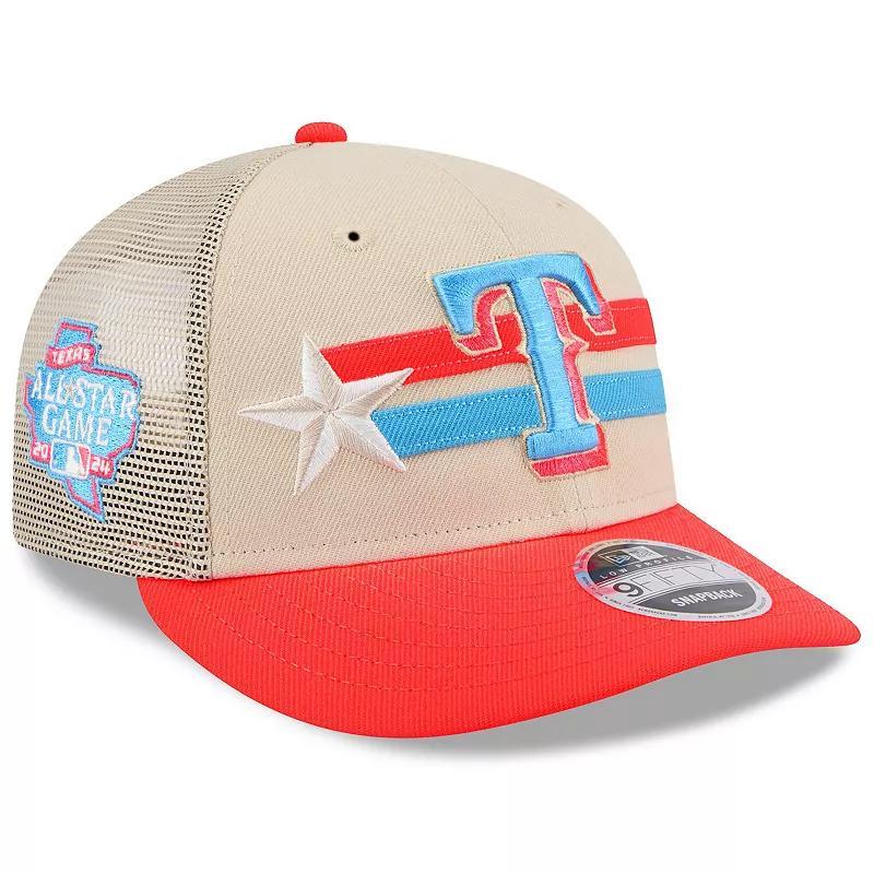 Mens New Era Cream Texas Rangers 2024 MLB All-Star Game Meshback Low Profile 9FIFTY Snapback Hat Product Image