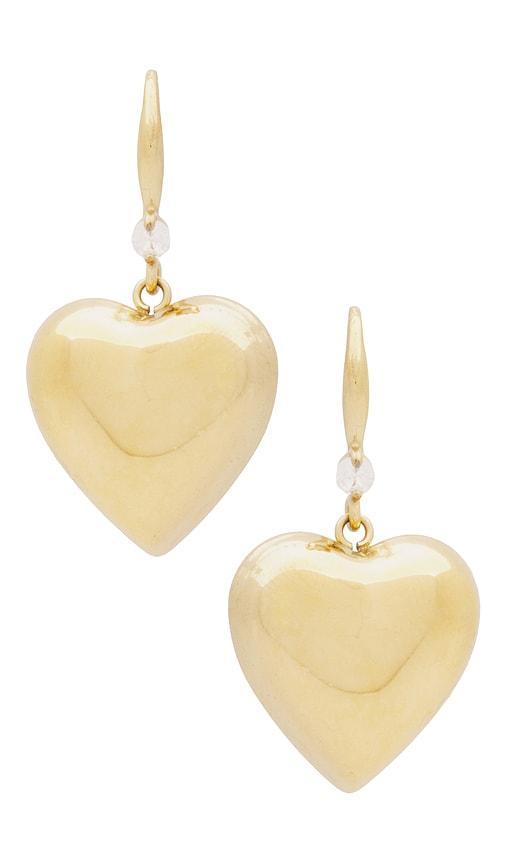 Solid Puffy Heart Huggie Earring Product Image