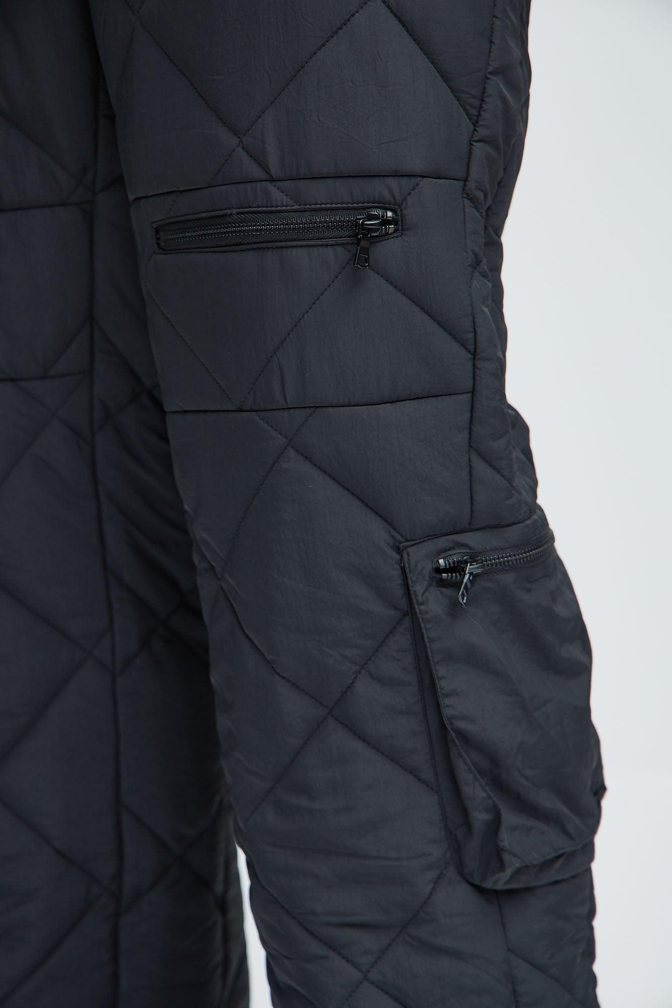 Dayton Straight Quilted Cargo Pants - Black Product Image