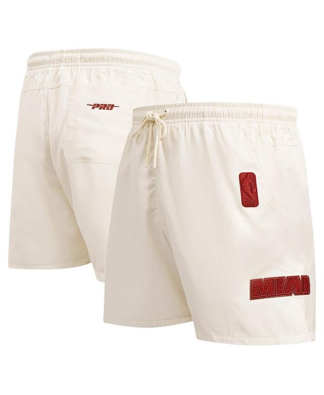 Pro Standard Mens Cream Miami Heat Triple Tonal Woven Shorts Product Image