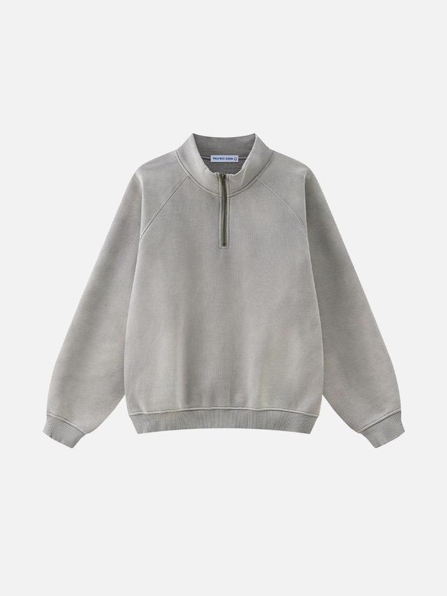 Aelfric Eden Basic Washed Half Zip Up Sweatshirt Product Image