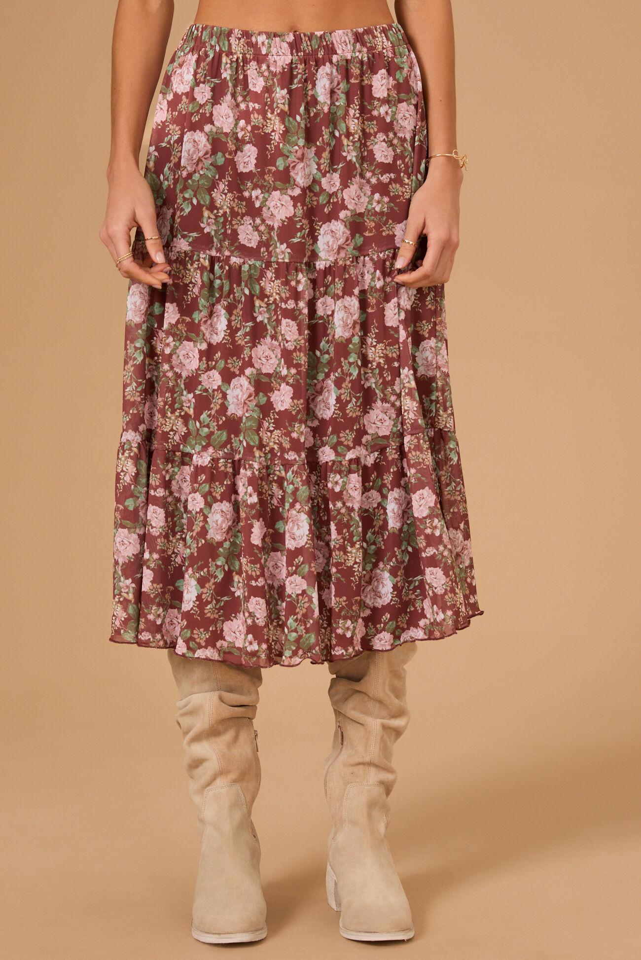 Margo Floral Midi Skirt Product Image