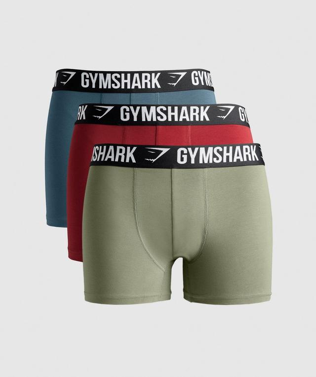 Gymshark Boxer Brief 5PK - Reps Red Male Product Image