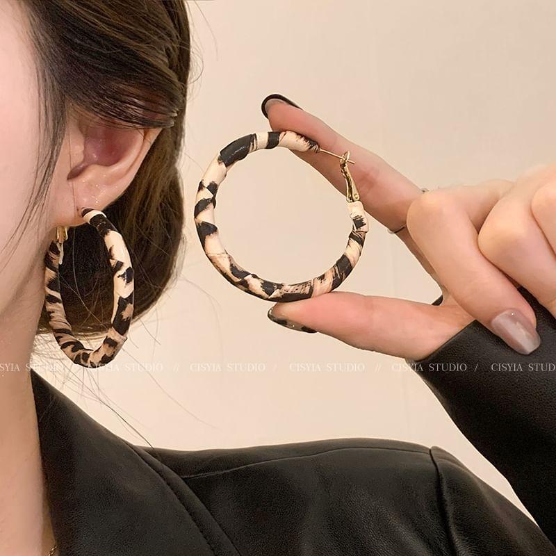 Leopard Print Hoop Earring (Various Designs) Product Image