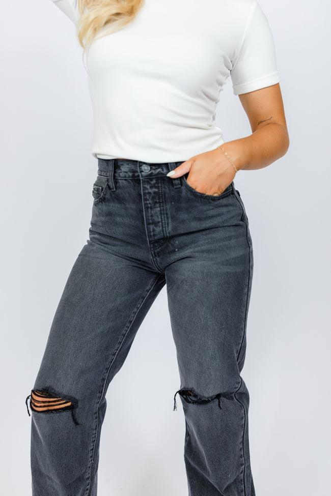 Jaslyn Black Denim Jeans Product Image