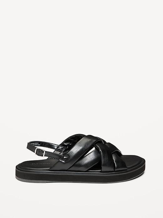 Puffy Cross-Strap Flatform Sandals Product Image