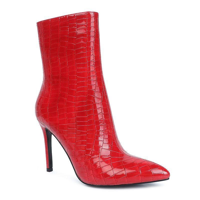 London Rag Momoa Womens Heeled Ankle Boots Red Product Image