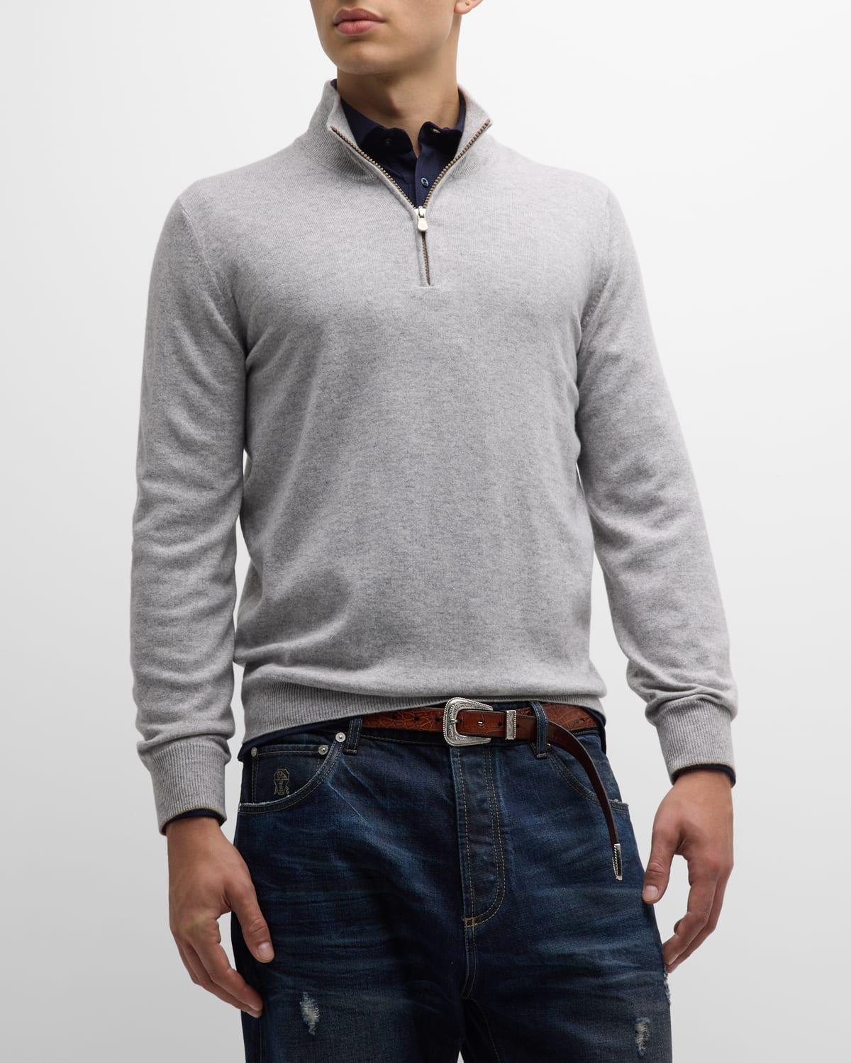 Mens Cashmere Quarter-Zip Sweater Product Image