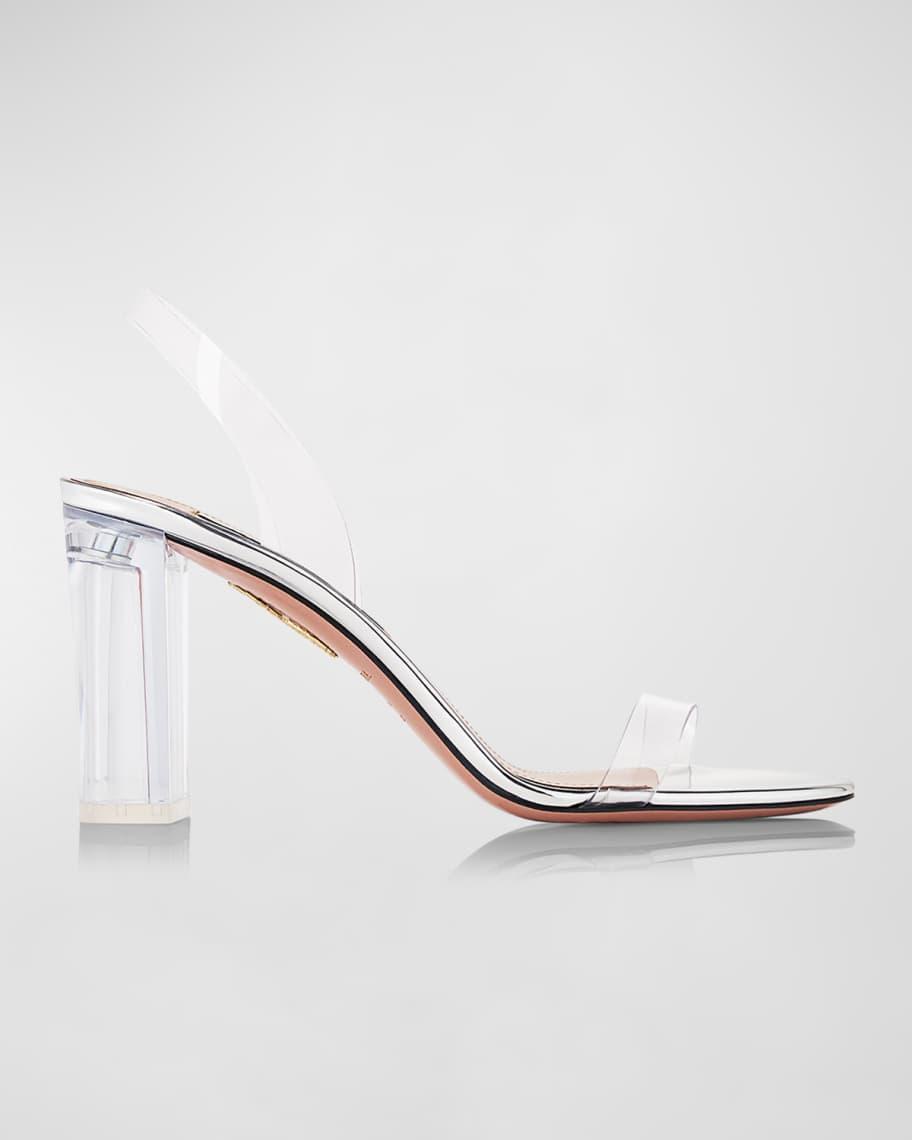 So Nude Clear Block-Heel Halter Sandals product image