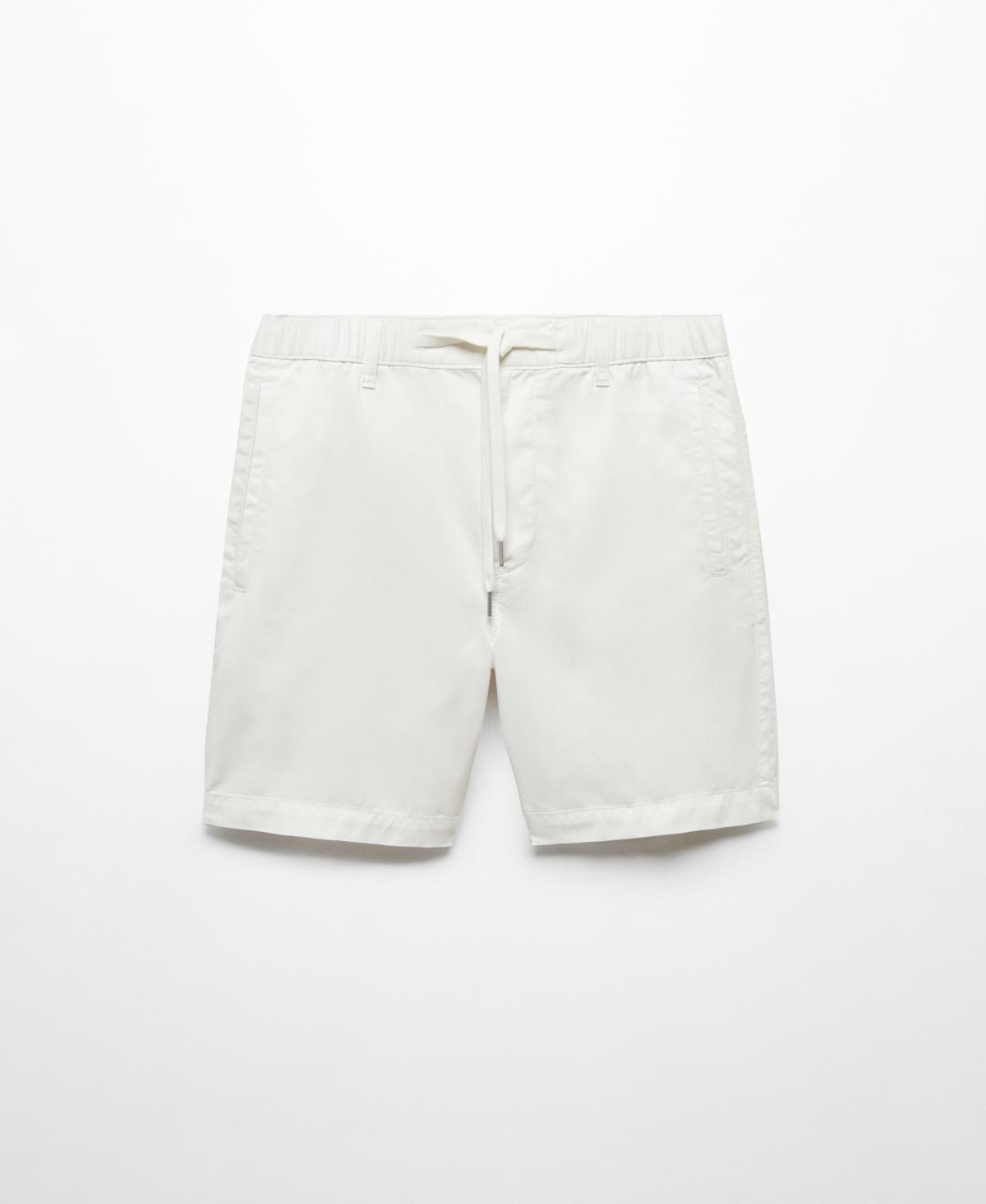 MANGO MAN - 100% cotton drawstring Bermuda shorts beigeMen Product Image