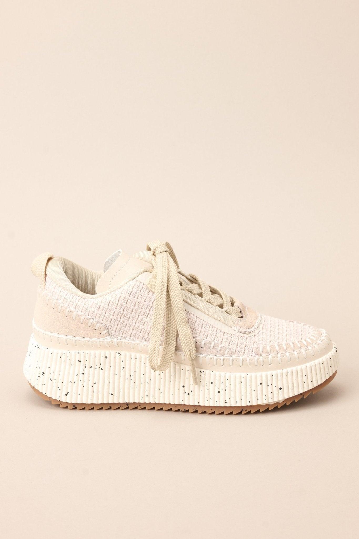 Dig In Your Heels Beige Platform Sneakers Product Image