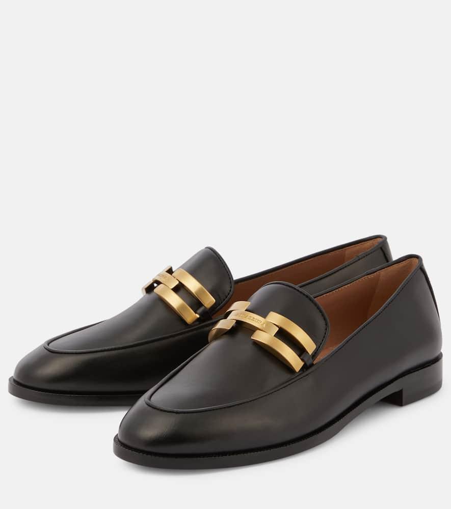 AQUAZZURA Brandi Leather Loafers In Brown Product Image