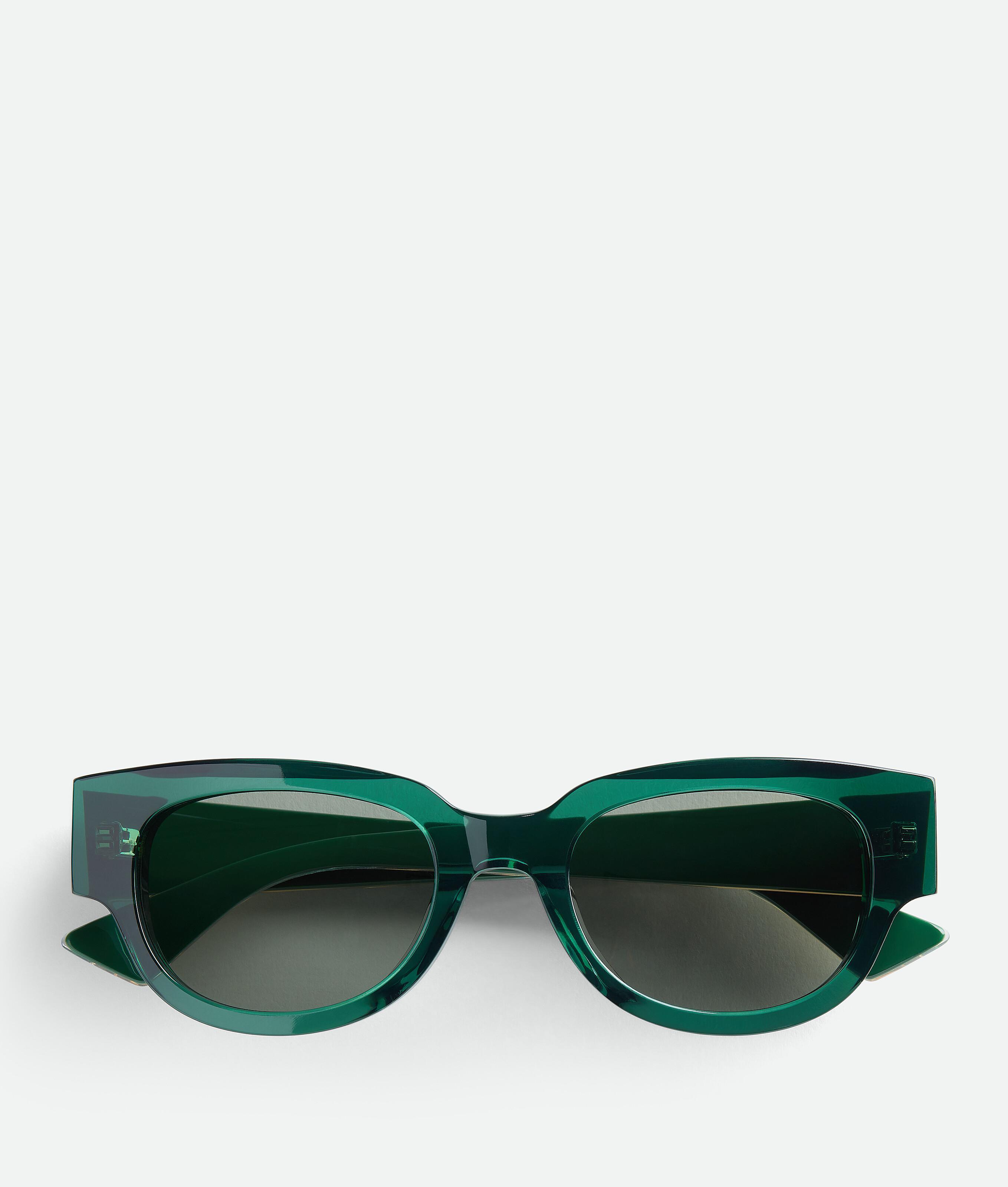 Women's Tri-Fold Square Sunglasses in Green/green Product Image