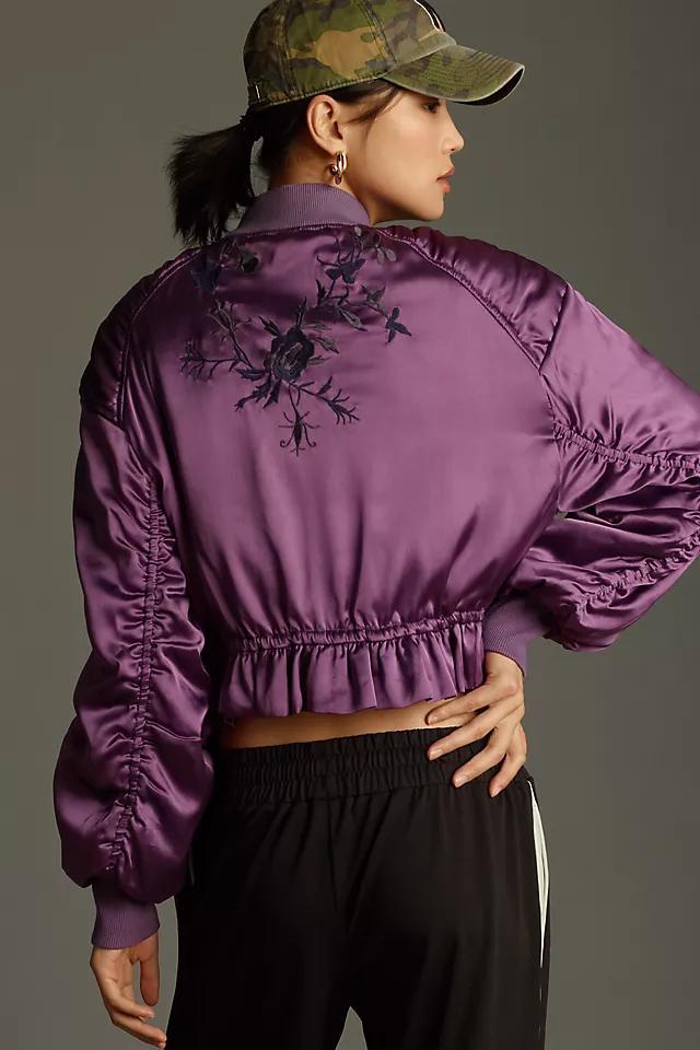 By Anthropologie Satin Embroidered Jacket Product Image