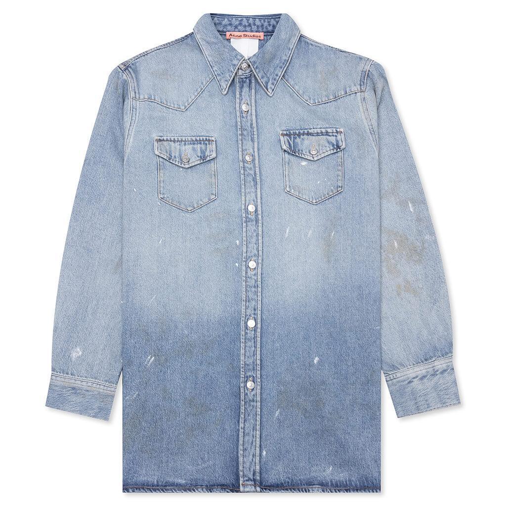 Denim Relaxed Fit Shirt - Light Blue Male Product Image