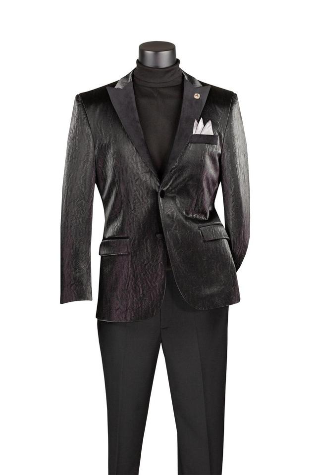 Black Modern Fit Velvet Blazer Product Image