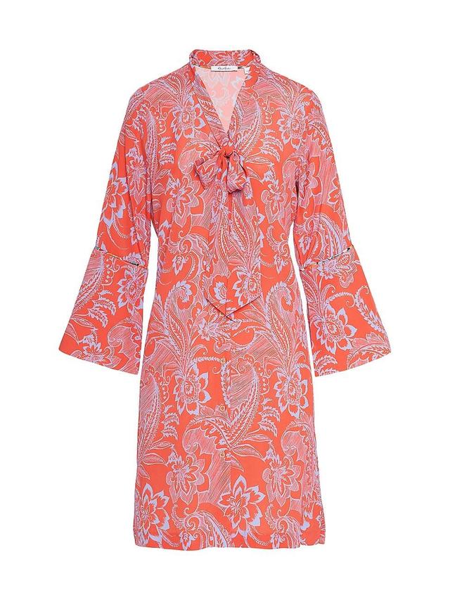 Womens Brenna Paisley Tie-Neck Dress Product Image