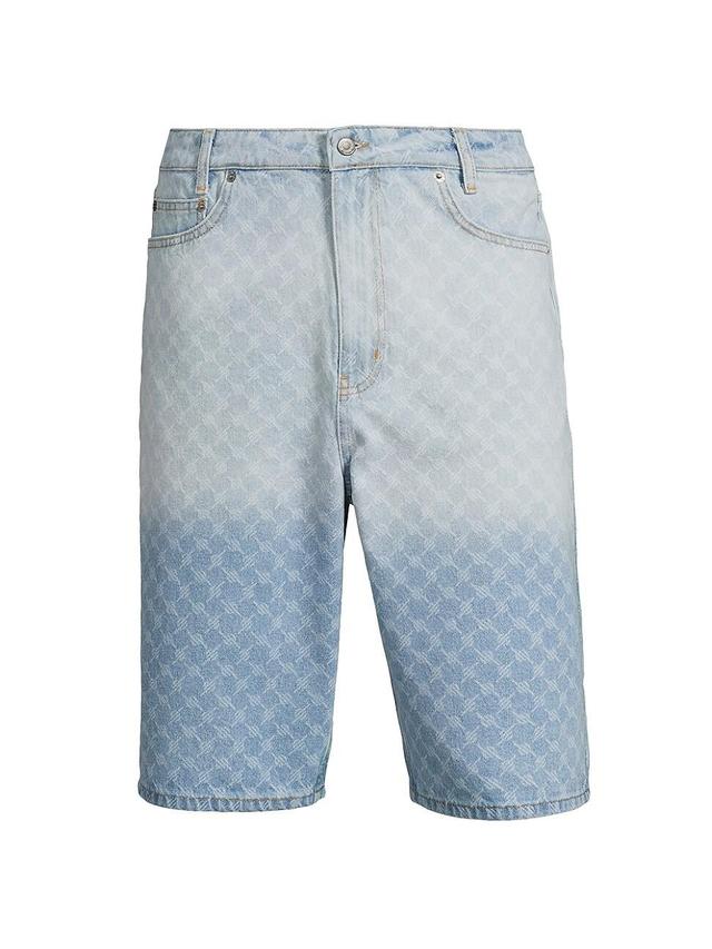 Mens Zella Monogram Denim Shorts Product Image