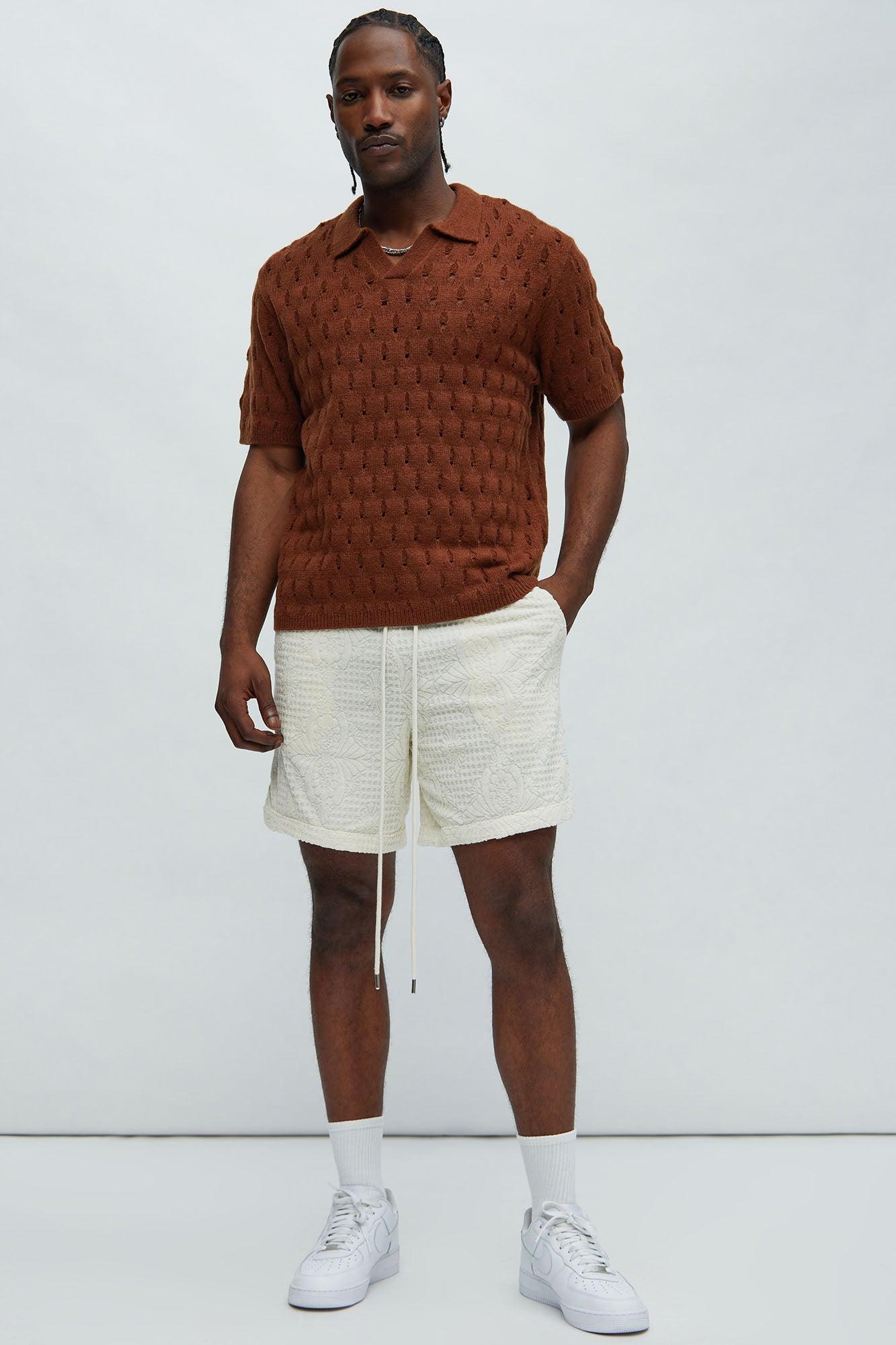 Jaxton Textured Polo - Brown Product Image