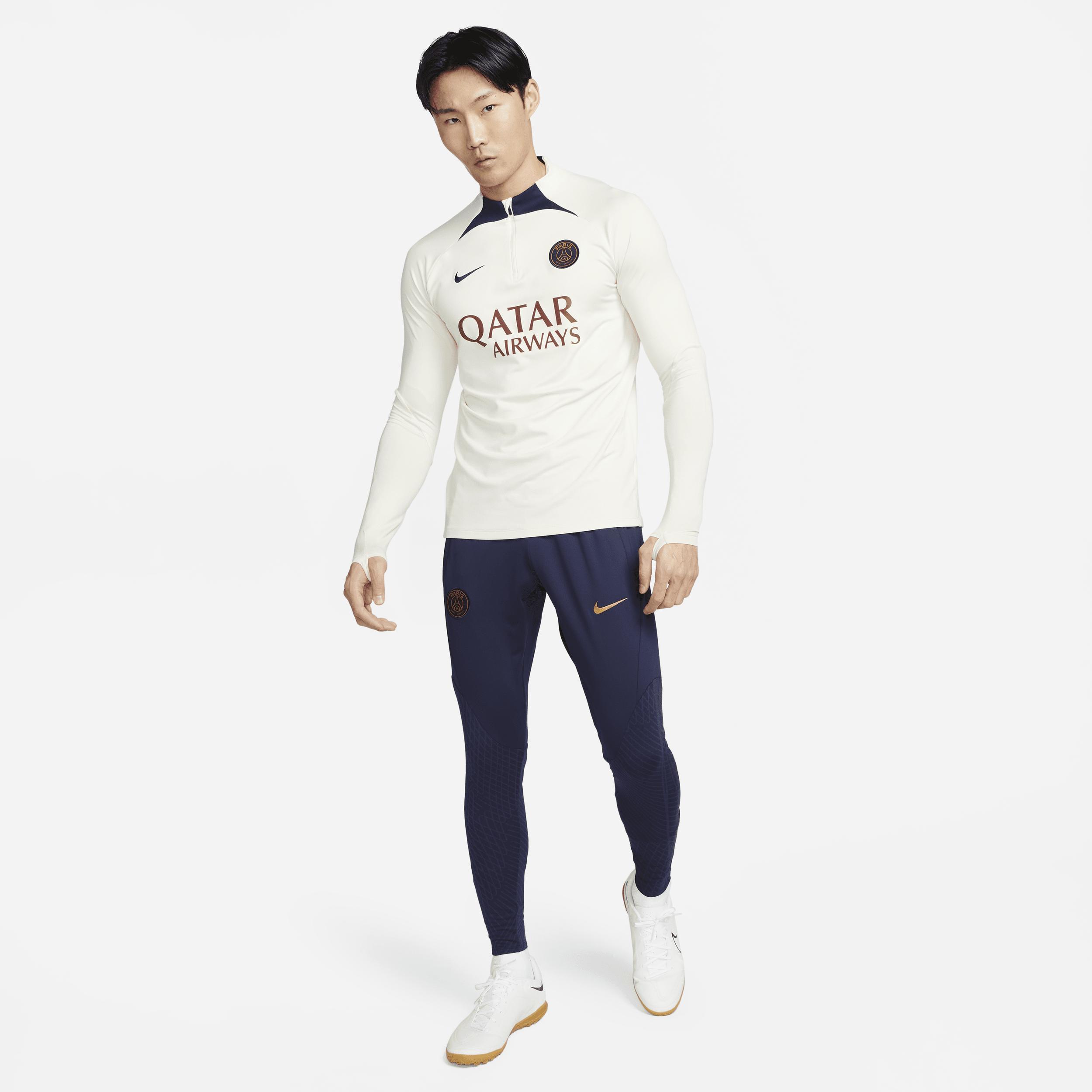 Mens Nike Cream Paris Saint-Germain Strike Drill 2023/24 Performance Quarter-Zip Long Sleeve Top Product Image