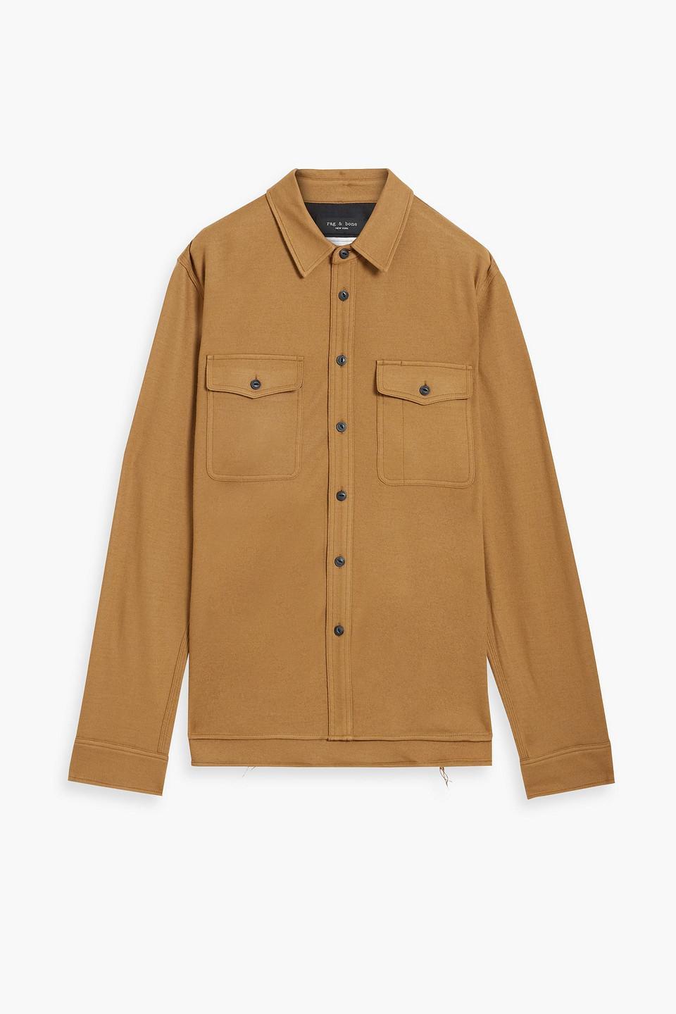 Jack Brushed Wool-jersey Shirt In Camel Product Image