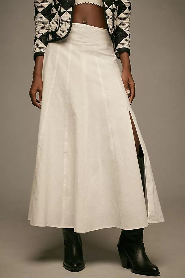 Pilcro Seamed Linen Midi Skirt Product Image