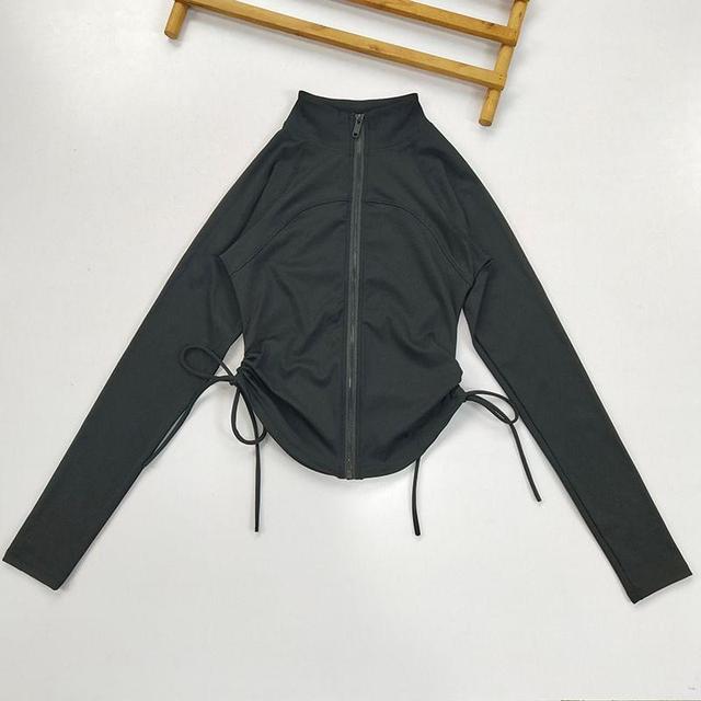 Stand Collar Drawstring Hem Sport Jacket Product Image