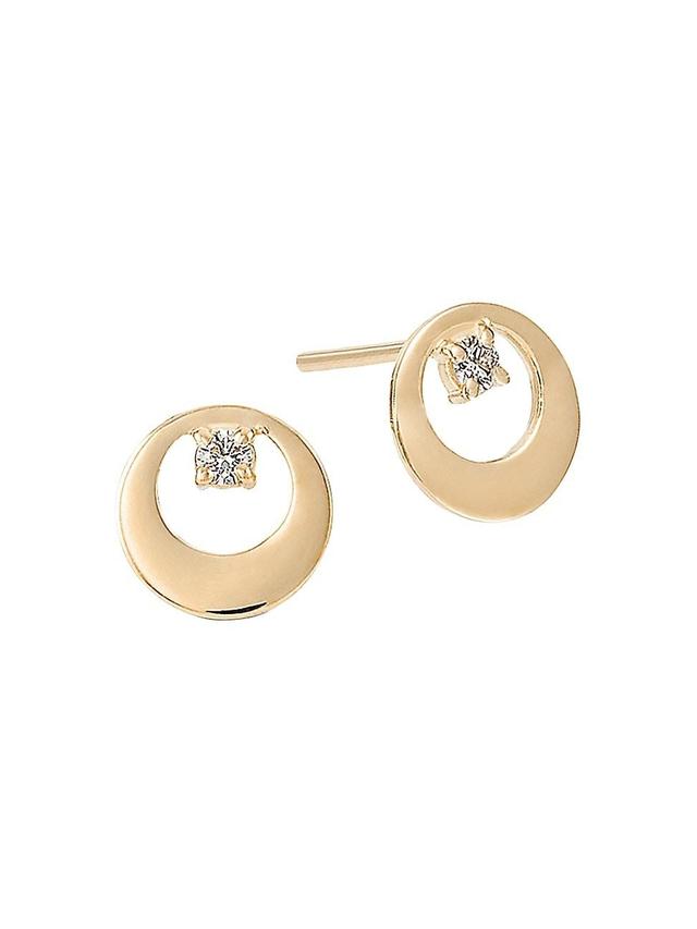 Womens Bond Mini 14K Yellow Gold & 0.07 TCW Diamond Studs Product Image