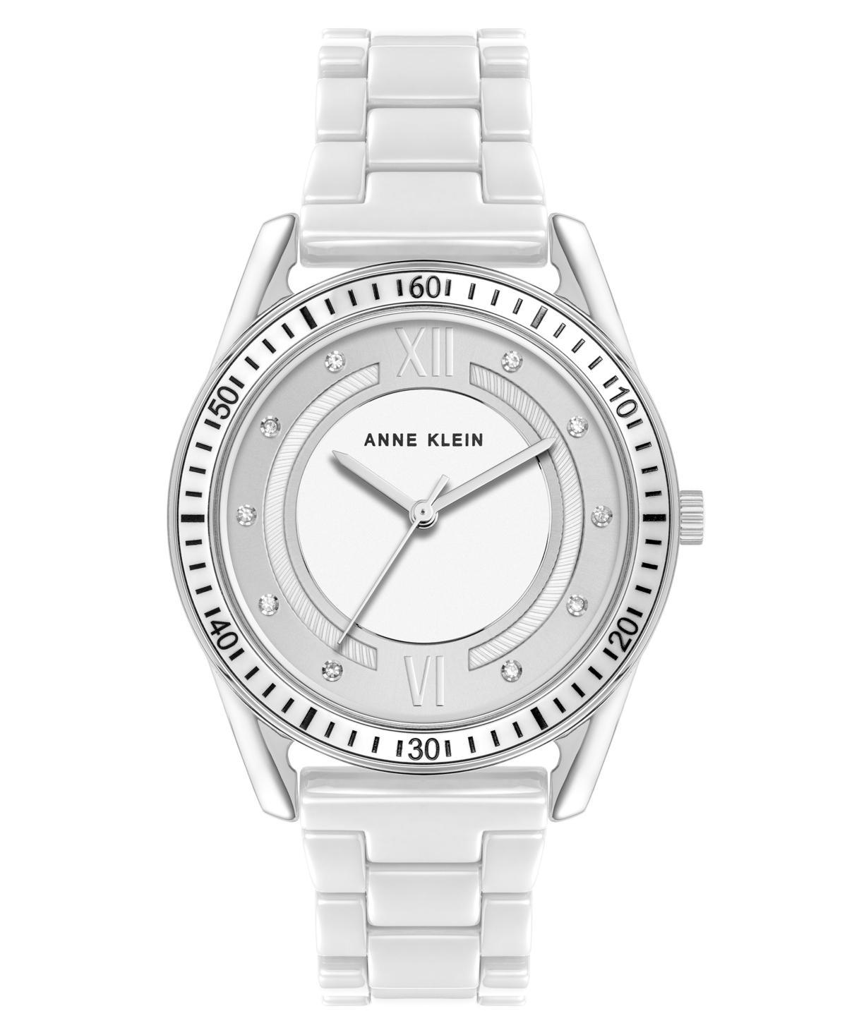 Anne Klein Womens Quartz White Ceramic Link Bracelet Watch Product Image