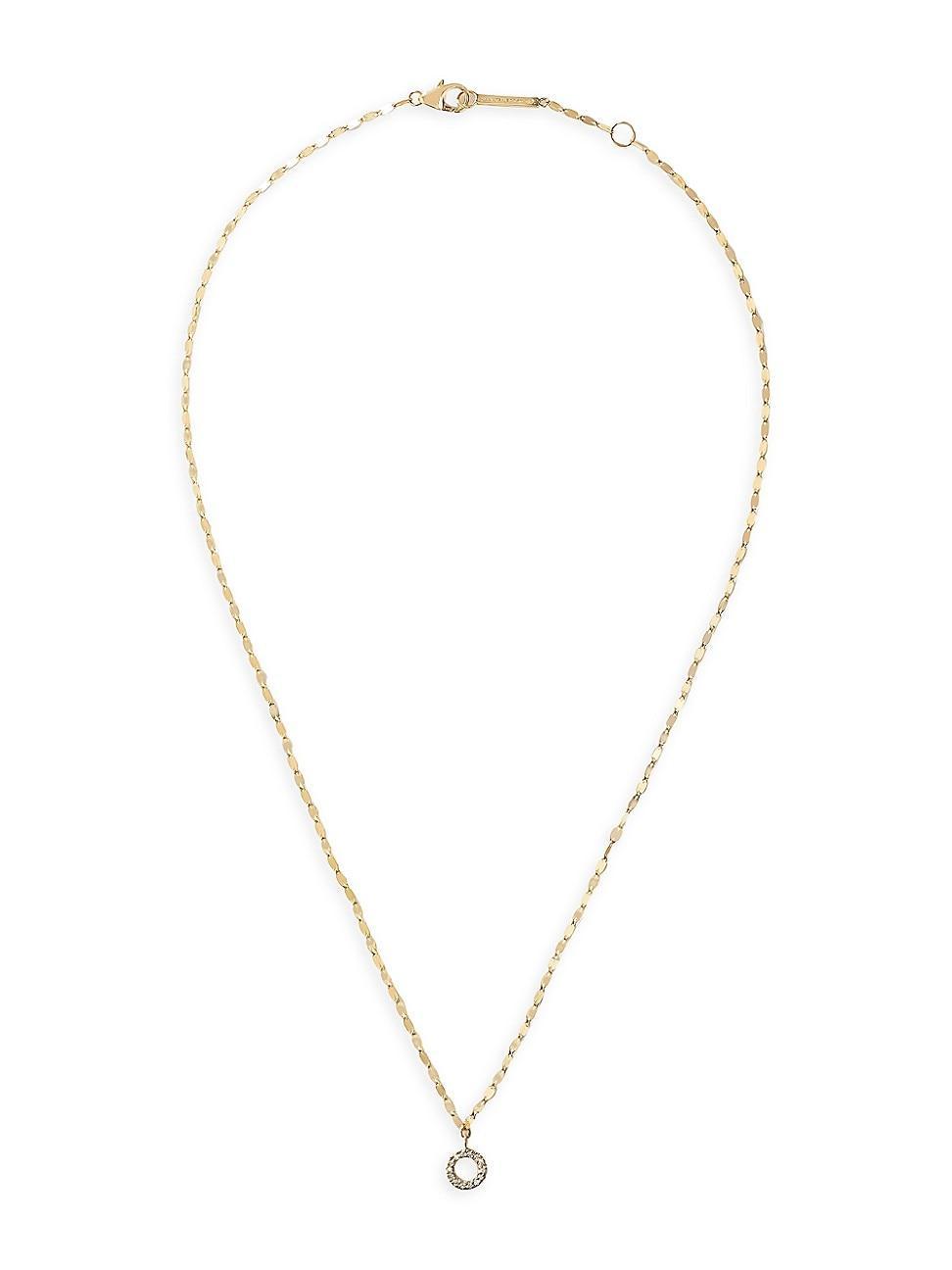 Flawless 14k Gold Open Circle Pendant Necklace Product Image