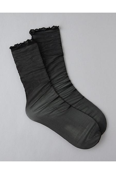 AE Sheer Ruffled Crew Socks Women's Product Image